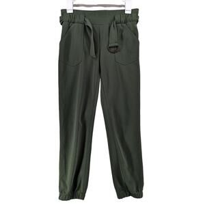Jolt Belted Pants 1/25W Green Juniors Women Elastic Waist Casual Everyday Staple